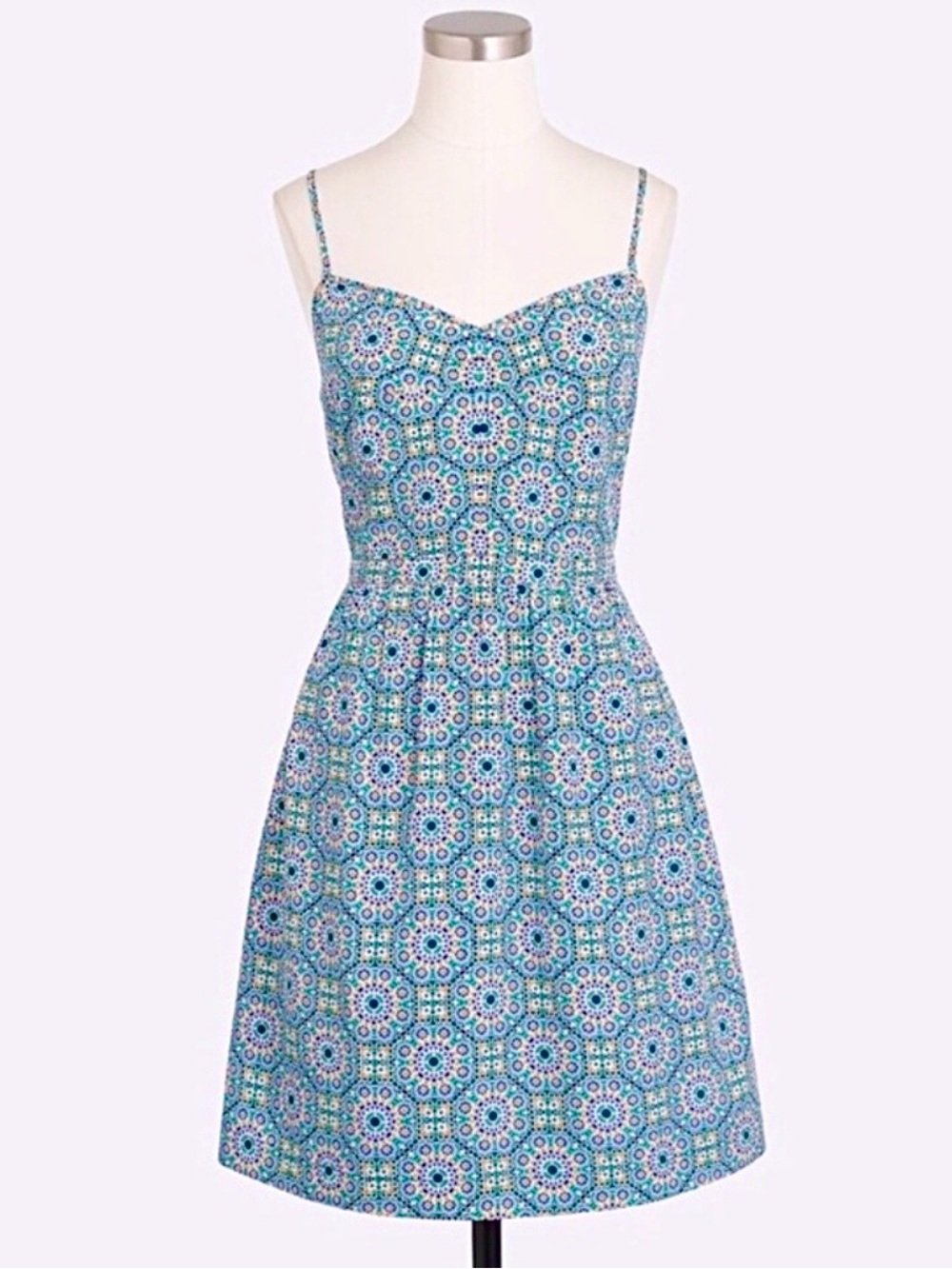 NWOT J. Crew Geometric Lined Sundress